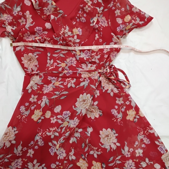 Lush Wome's Red Floral Dress Size Xs - Picture 7 of 8